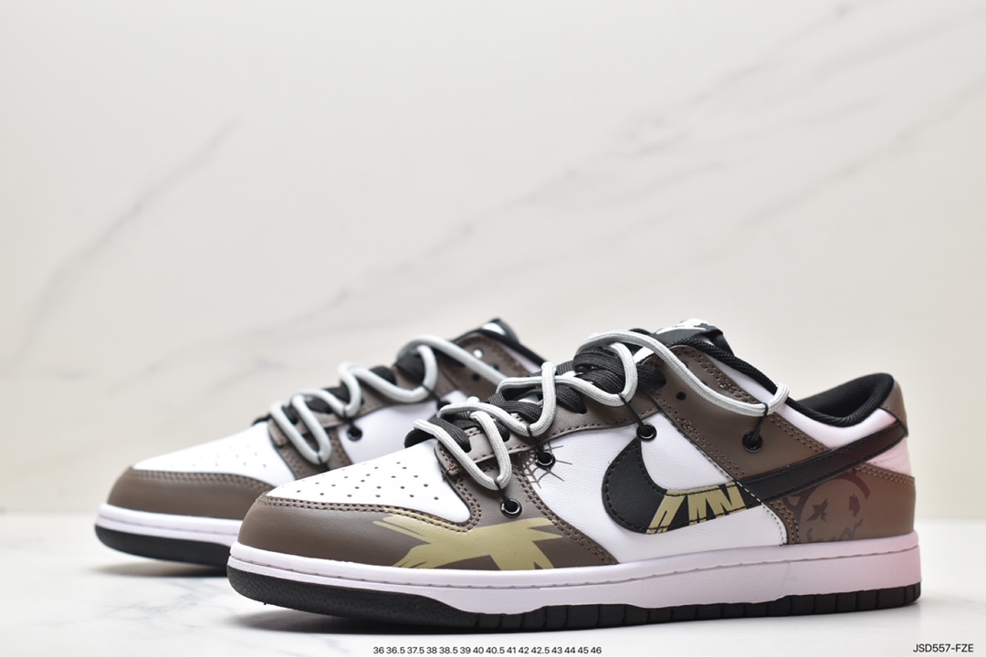 Futura x Nike Dunk Low deconstructed strap skate shoes DD1391-100