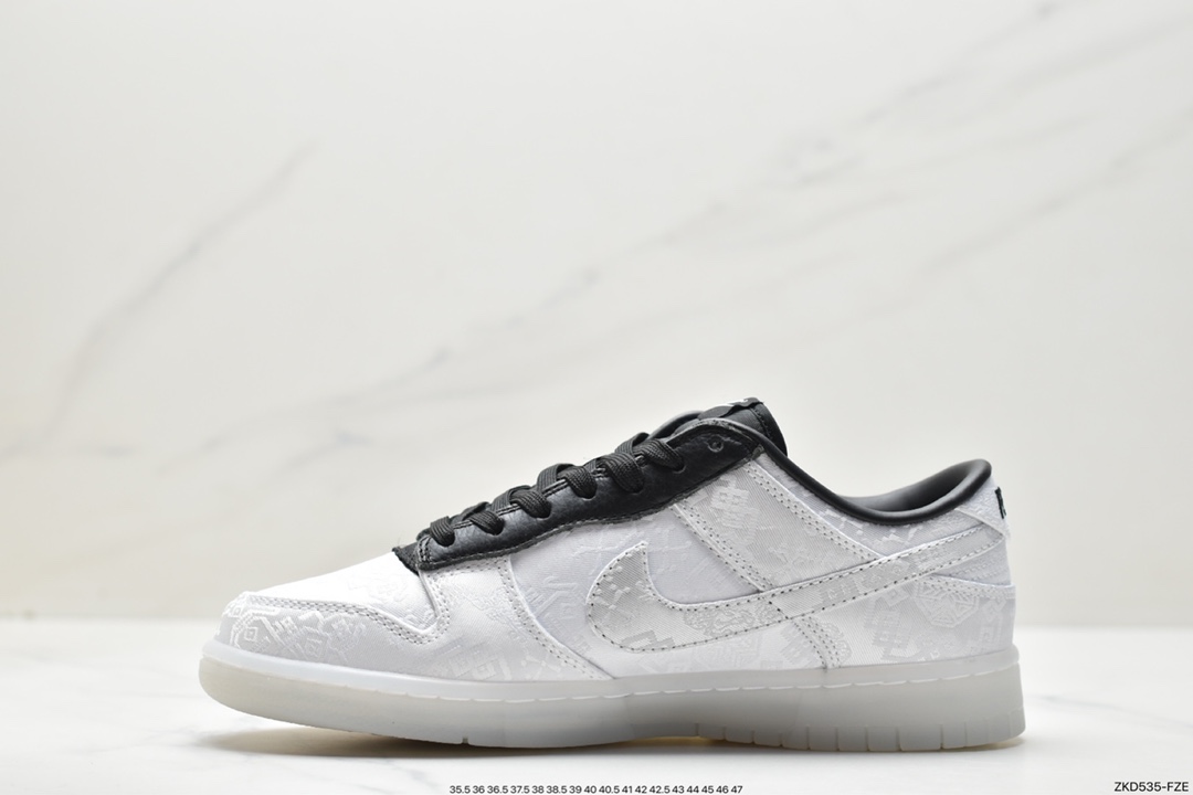 Fragment Design x Clot x Nike SB Dunk Low”20th Anniversary/White Silk” FN0315-110