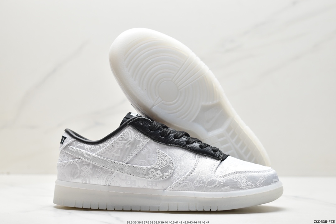 Fragment Design x Clot x Nike SB Dunk Low”20th Anniversary/White Silk” FN0315-110