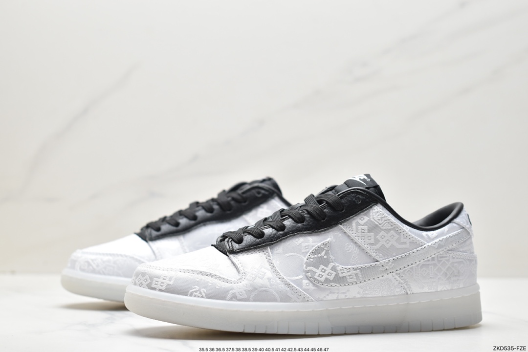 Fragment Design x Clot x Nike SB Dunk Low”20th Anniversary/White Silk” FN0315-110