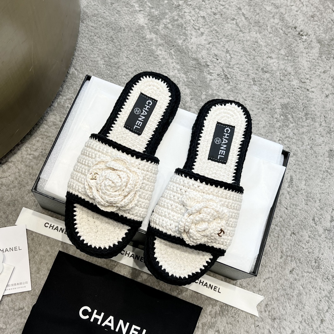 CHANEL тапкі з цялячай скуры, робяць ногі белымі, элегантны фасон