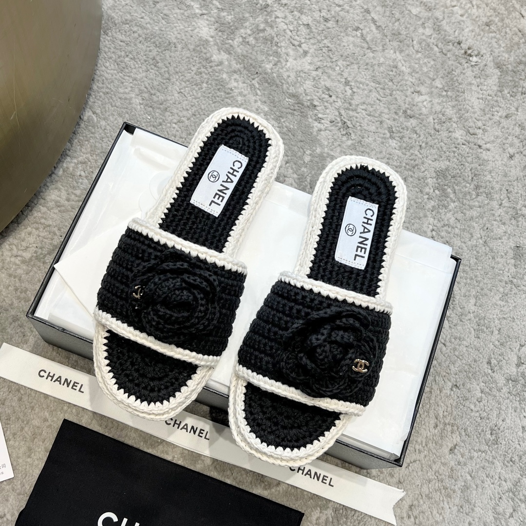 CHANEL тапкі з цялячай скуры, робяць ногі белымі, элегантны стыль