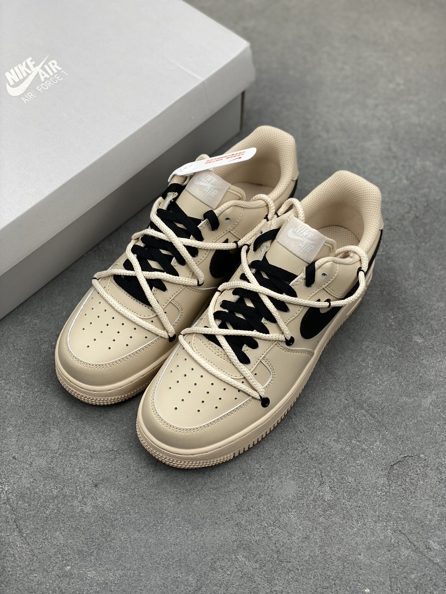 Nike Air Force 1 Low '07 Double Laces Casual Sneakers - Brown Black 9 i1684793918 6512 7