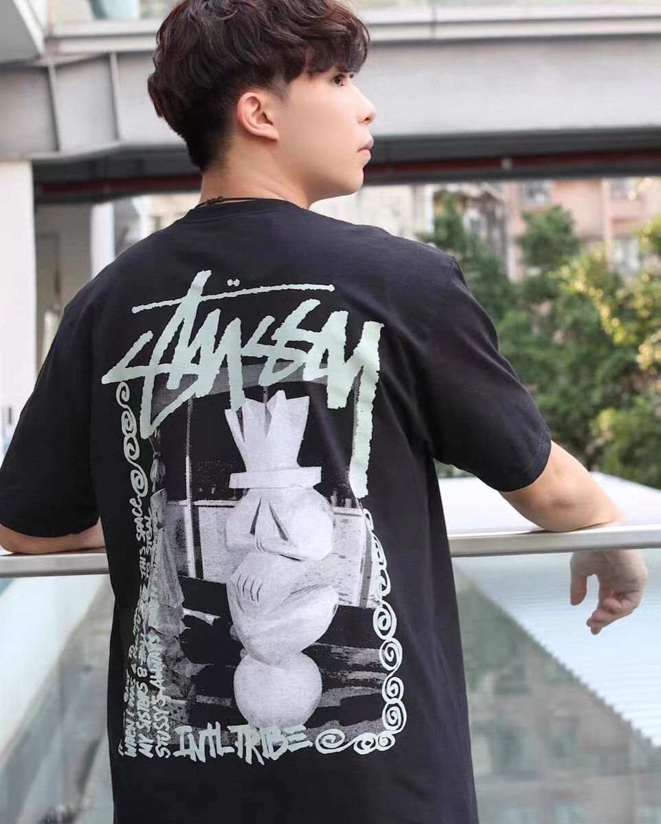 Stussy 2023 Spring/Summer Loose Cotton T-shirt in Black, Tibetan, White – 230g, SMLXL - 图片 7