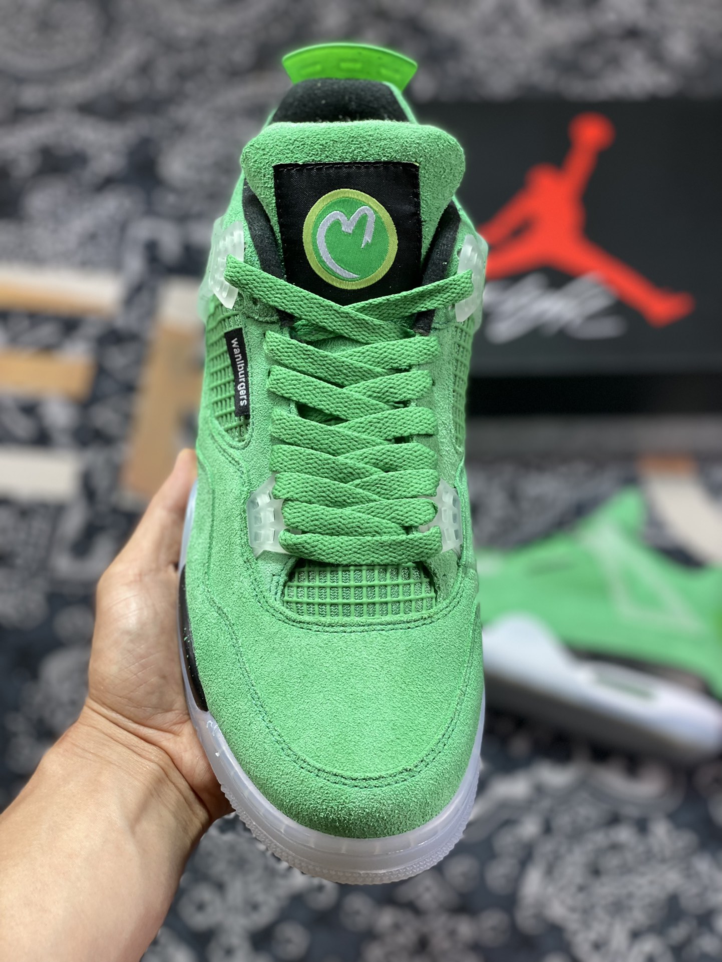 Foreign trade factory independent order Air Jordan 4 ”Mark Wahlberg” Green Wahlberg AJ4-904284