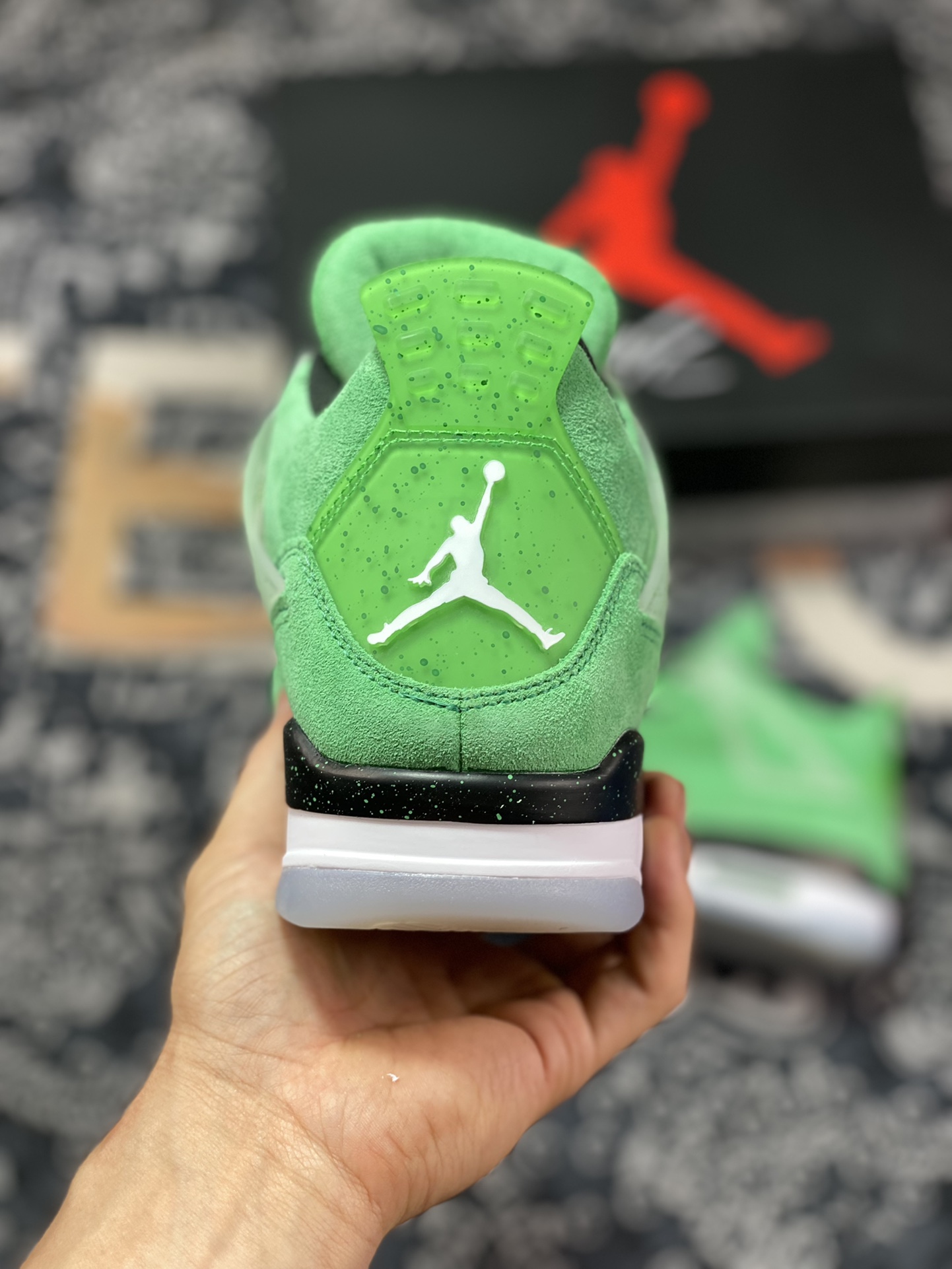 Foreign trade factory independent order Air Jordan 4 ”Mark Wahlberg” Green Wahlberg AJ4-904284