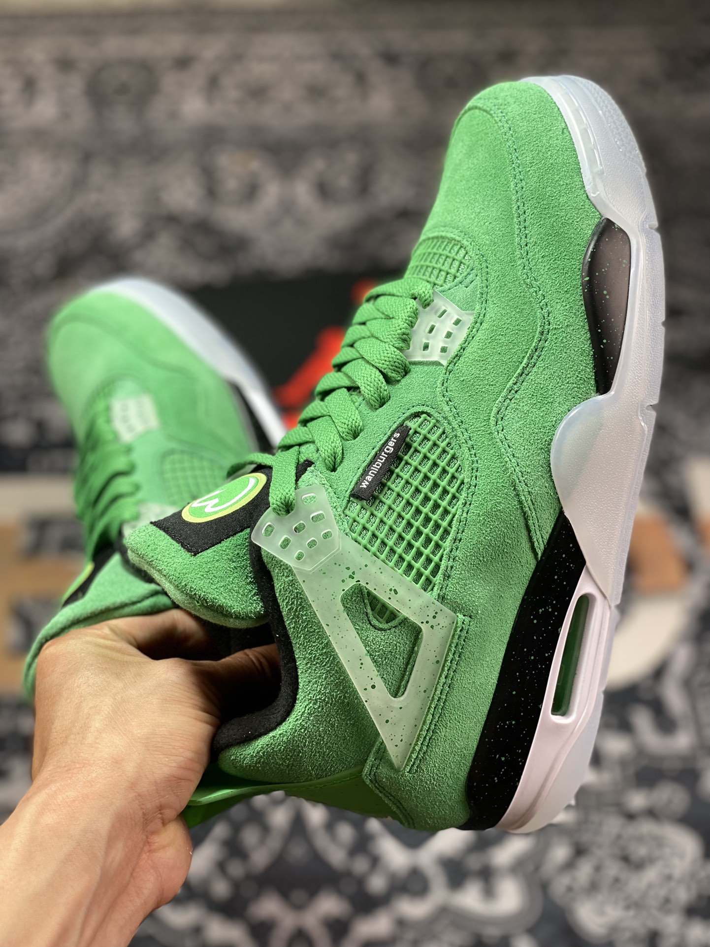 Foreign trade factory independent order Air Jordan 4 ”Mark Wahlberg” Green Wahlberg AJ4-904284