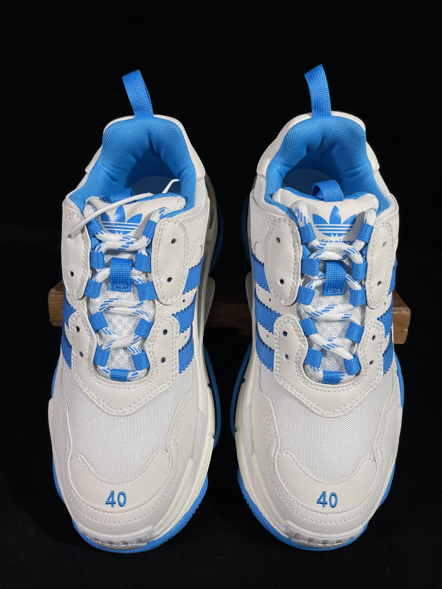 巴黎2代联名阿迪达斯 白蓝Balenciaga Triple S x Ad 阿迪达斯跨界奢侈品联名款 巴