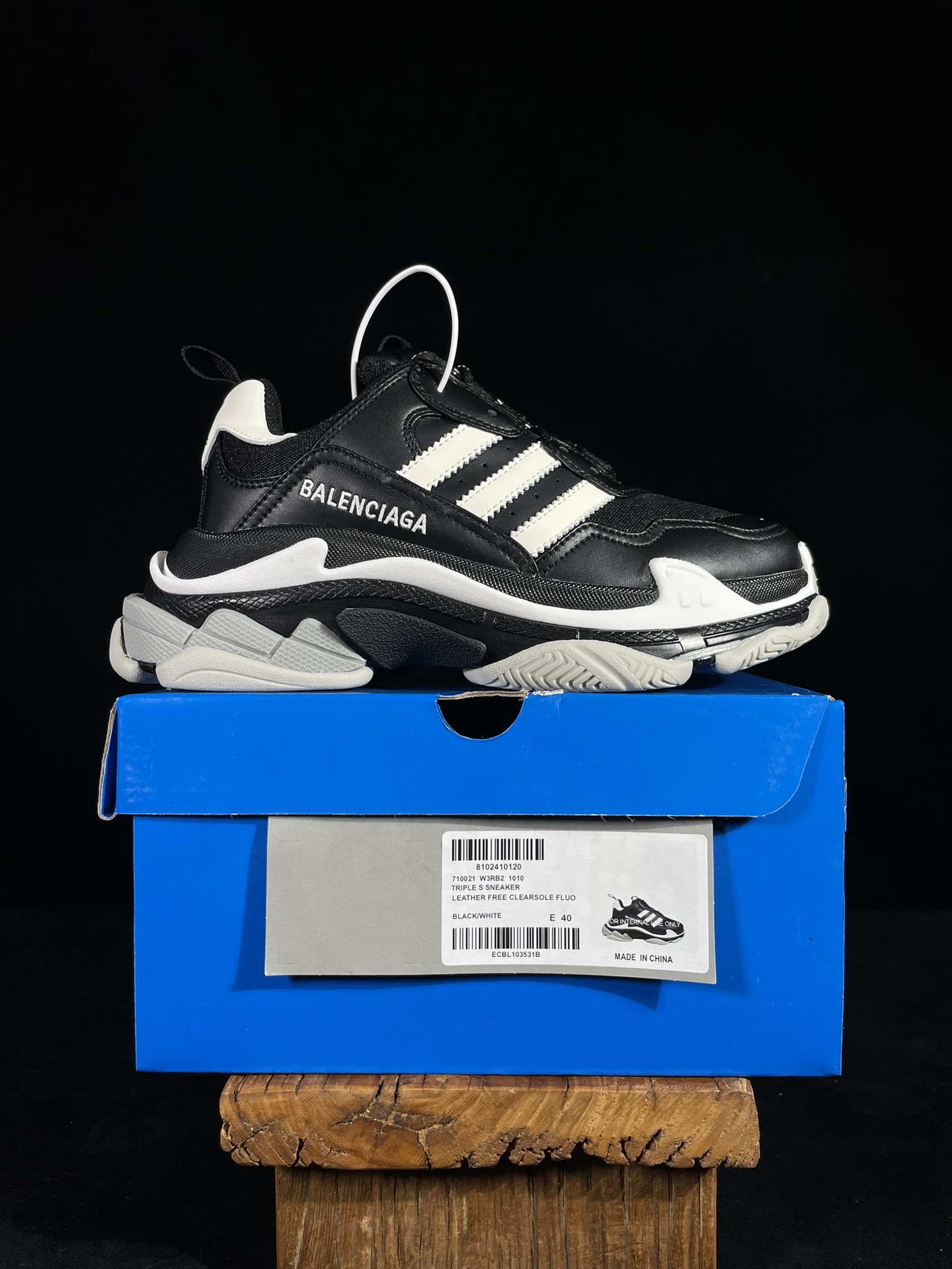 巴黎2代联名阿迪达斯 黑白Balenciaga Triple S x Ad 阿迪达斯跨界奢侈品联名款 巴
