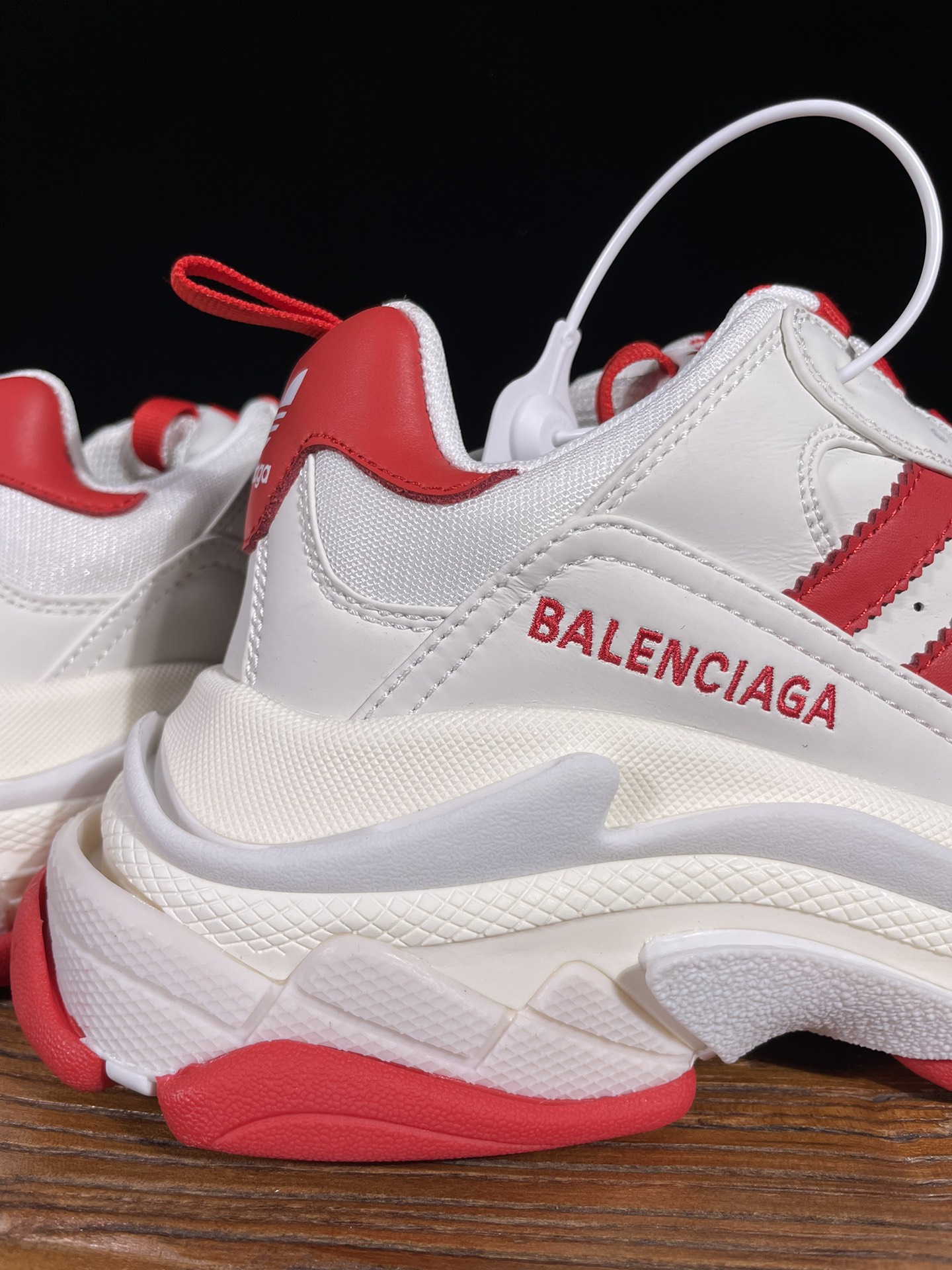 巴黎2代联名阿迪达斯 白红Balenciaga Triple S x Ad 阿迪达斯跨界奢侈品联名款 巴