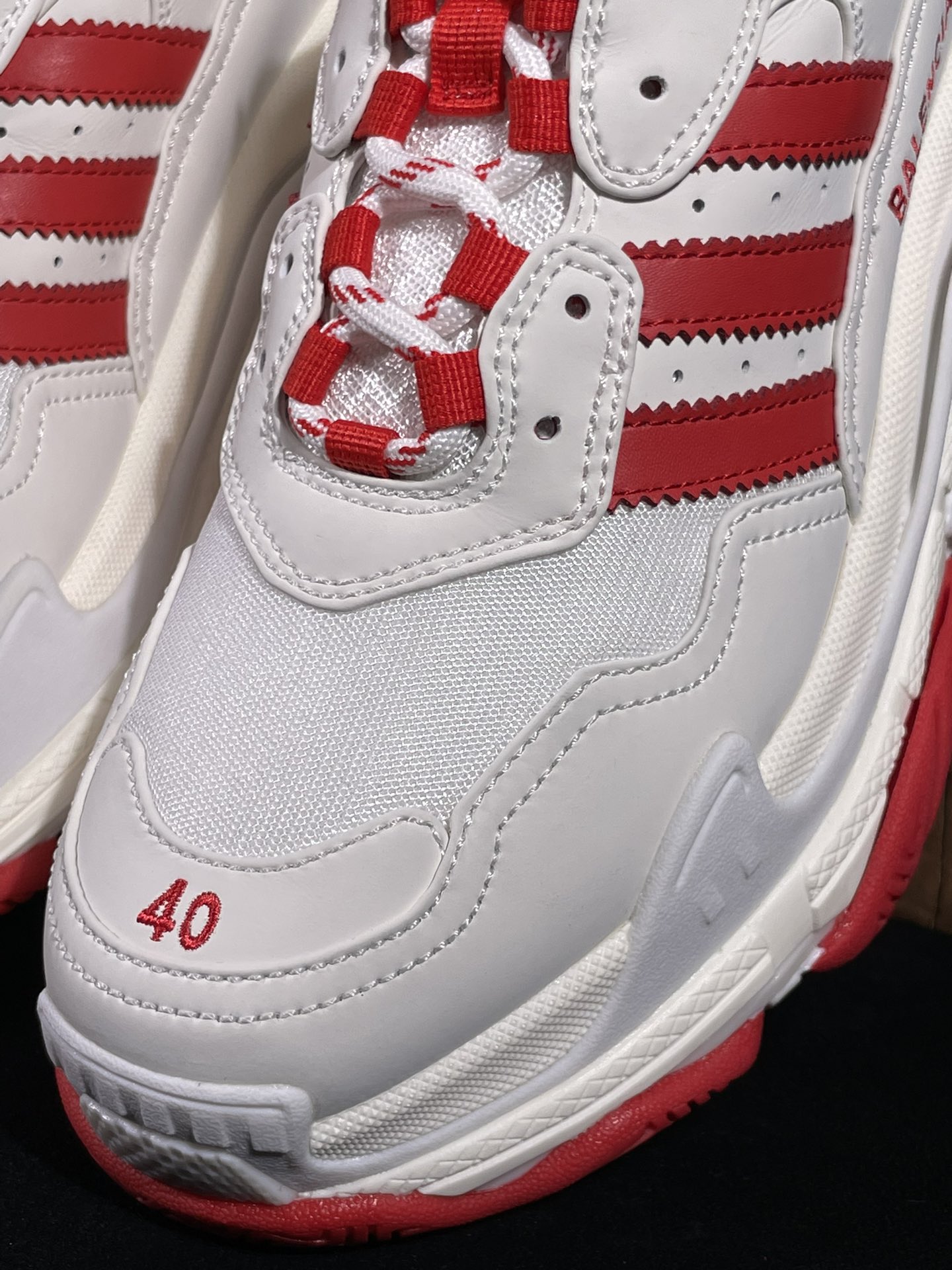 巴黎2代联名阿迪达斯 白红Balenciaga Triple S x Ad 阿迪达斯跨界奢侈品联名款 巴