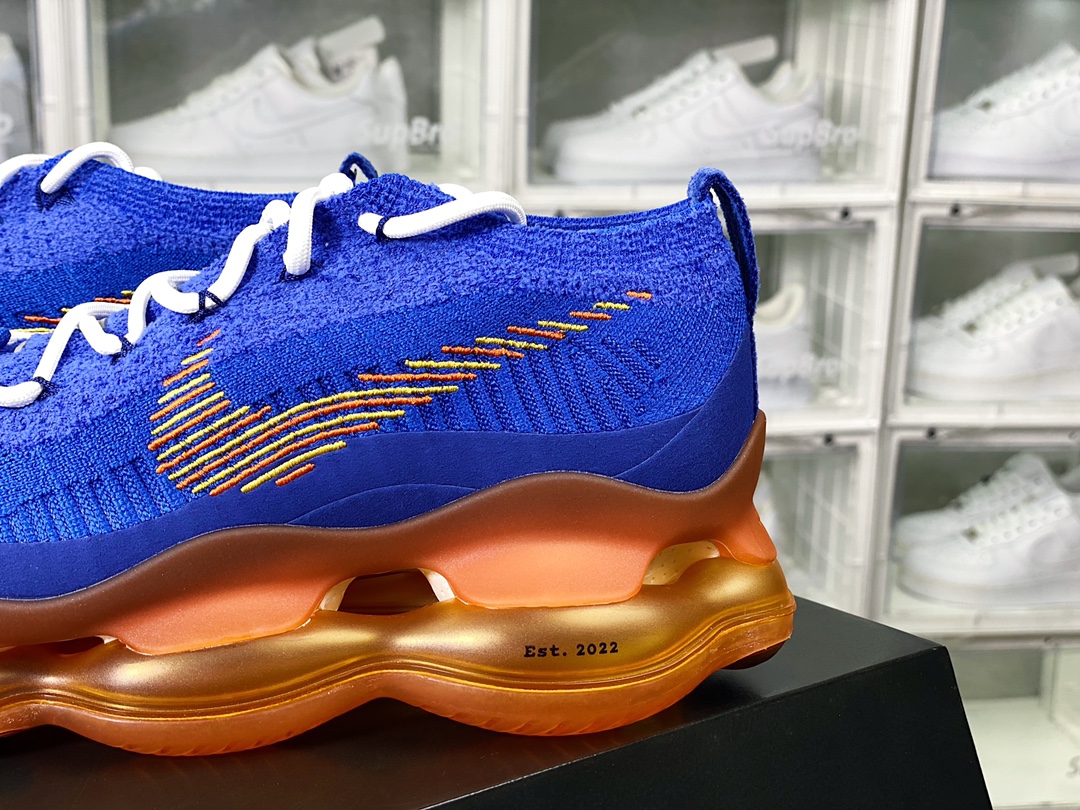 Air Max Scorpion Flyknit SE ”M. Frank Rudy” Scorpion Series 2022 Super Large Cushion Jogging Shoes ”Knitted Knitted Royal Blue Orange” DX4768-400