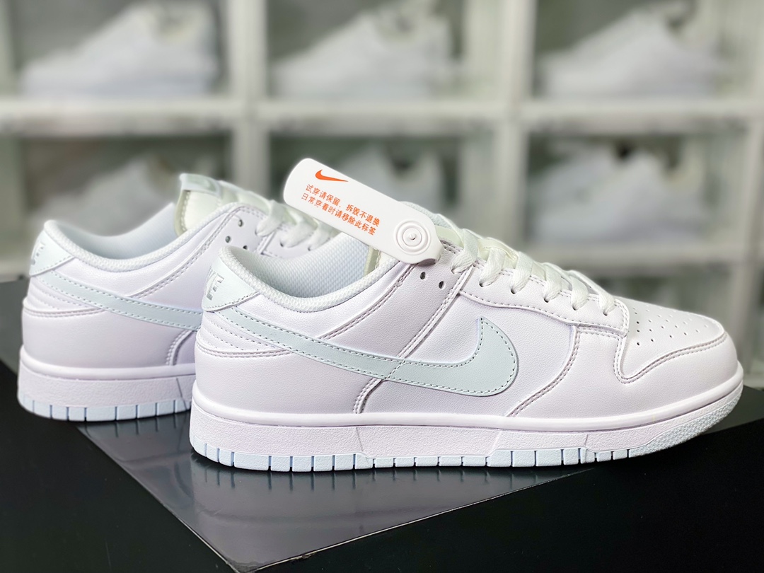 Wmsn SB Dunk Low ”Needle Thread” dunk series low-top casual sports skateboard shoes ”leather pure white gray hook” DV0831-101