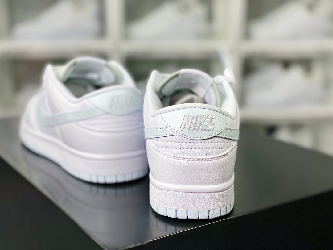 Wmsn SB Dunk Low ”Needle Thread” dunk series low-top casual sports skateboard shoes ”leather pure white gray hook” DV0831-101