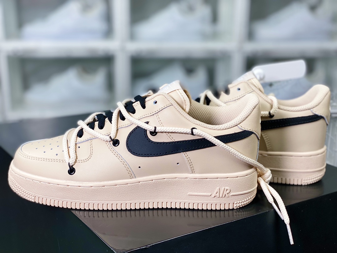 Air Force 1'07 Low Retro SP Air Force 1 low-cut classic sneakers ”Milk Coffee Yellow and Black Tie” CW2288-111