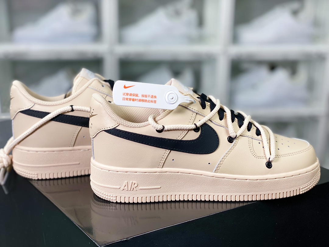 Air Force 1'07 Low Retro SP Air Force 1 low-cut classic sneakers ”Milk Coffee Yellow and Black Tie” CW2288-111