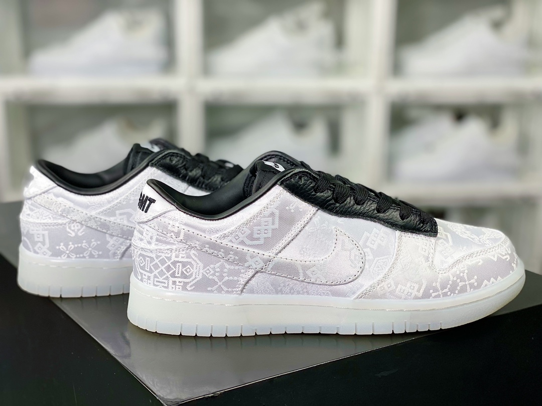 Fragment Design x Clot x 【Nike】 SB Dunk Low ”20th Anniversary/White Silk” dunk series low top FN0315-110