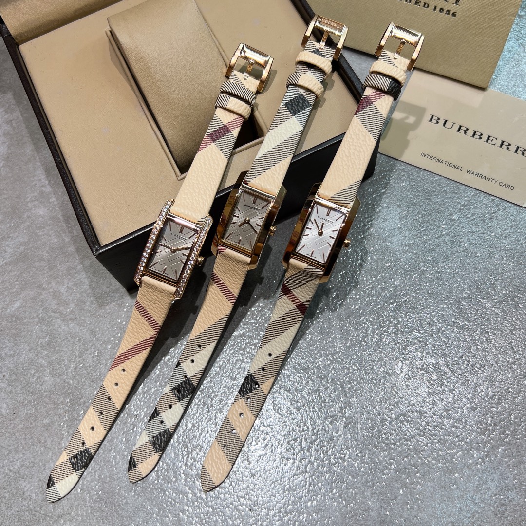 BURBERRY BARBERY Platinum Rectangular Swiss Quartz Watch with Steel Belt - 图片 5