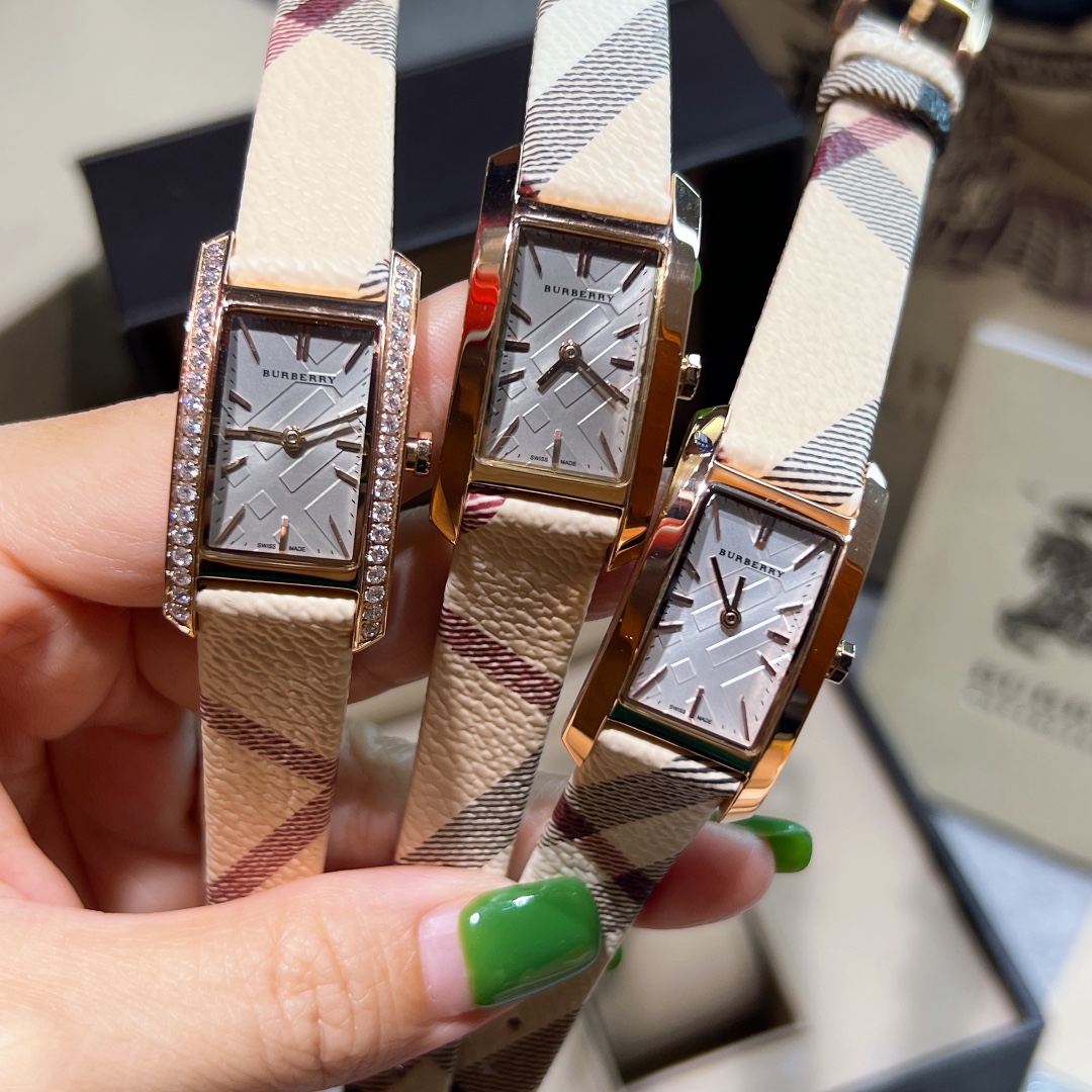 BURBERRY BARBERY Platinum Rectangular Swiss Quartz Watch with Steel Belt - 图片 3