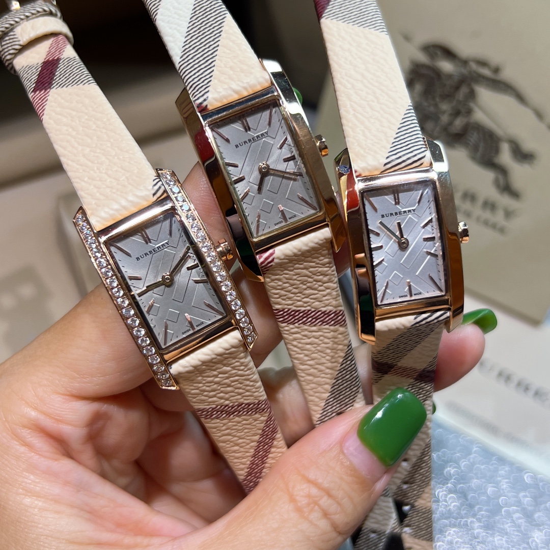 BURBERRY BARBERY Platinum Rectangular Swiss Quartz Watch with Steel Belt - 图片 2