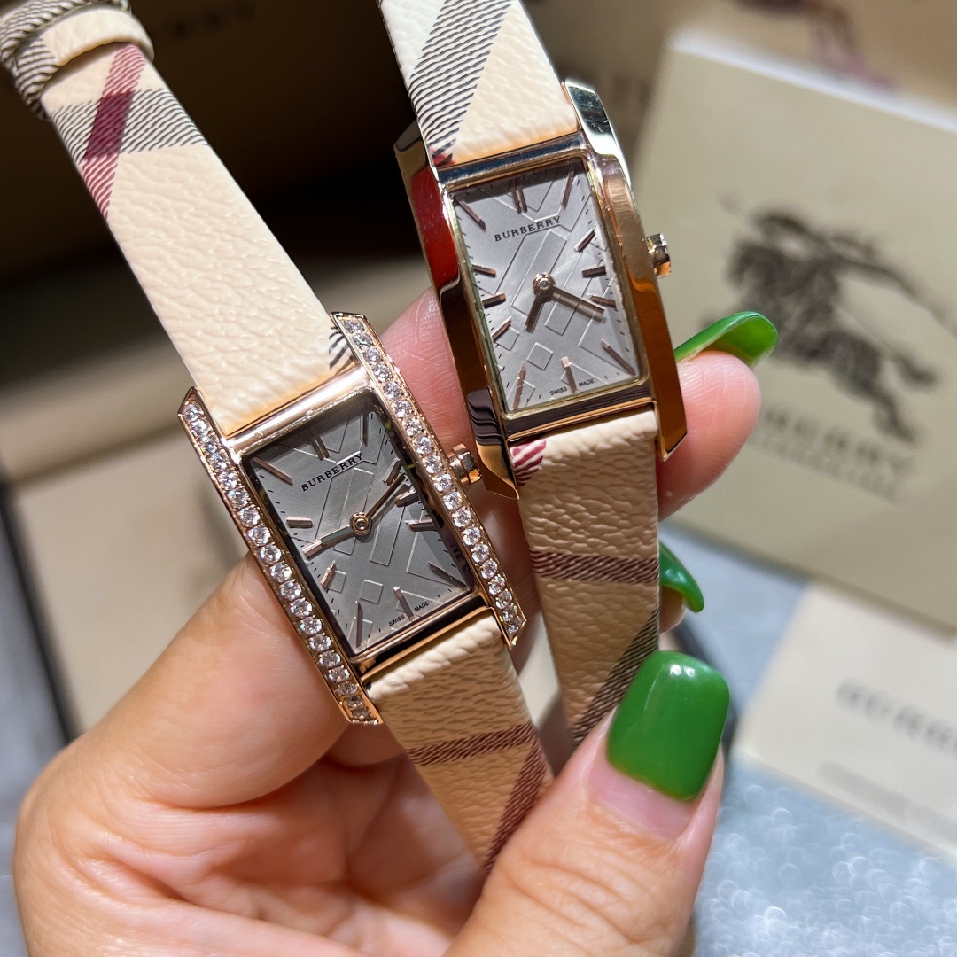 BURBERRY BARBERY Platinum Rectangular Swiss Quartz Watch with Steel Belt - 图片 4