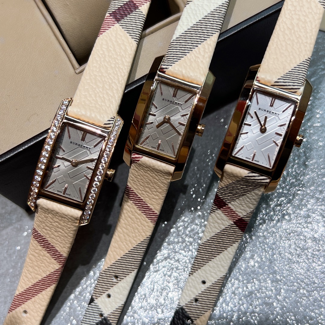 BURBERRY BARBERY Platinum Rectangular Swiss Quartz Watch with Steel Belt - 图片 6