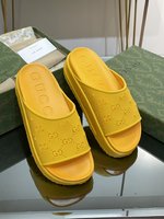 AAA Replica Designer
 Gucci Shoes Sandals Slippers Green Openwork TPU Summer Collection Beach