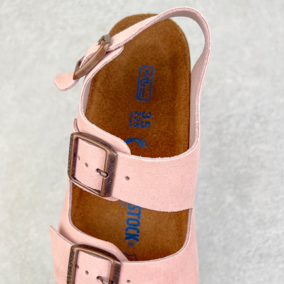 图片[5]-零售💰240 ＃DC Birkenstock Arizona 系列勃肯皮革绒面双扣时尚凉拖鞋 牛皮绒面革质地柔软 搭配可调节鞋扣提升穿着舒适度 人体工学设计分散脚部压力 保护脚踝 软木乳胶鞋床具有一定的收缩性 长时间穿着后能贴合脚型 EVA鞋底回弹性和抗张性力高 具有良好的防震、缓冲性  四季皆宜 柔软的鞋床采用额外的泡沫缓冲层 提供额外的舒适感和全天支撑 全网独家首发 源于德国的严谨工艺  牛巴戎面 中层松木 EVA 三层组合大底 优质牛皮面料五金扣 出口订单 尺码：35-44 编码：by2936040-运动鞋