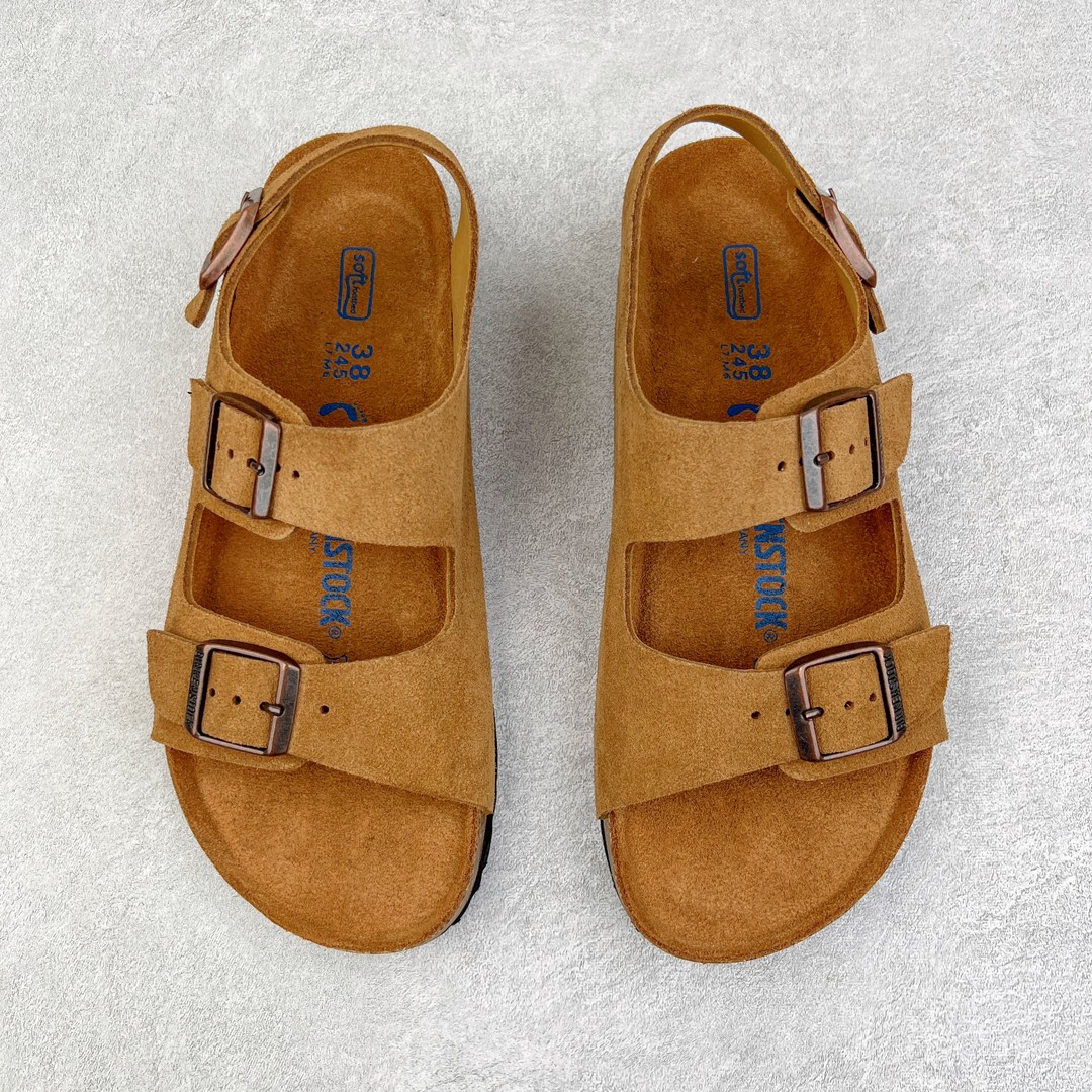 图片[2]-零售💰240 ＃DC Birkenstock Arizona 系列勃肯皮革绒面双扣时尚凉拖鞋 牛皮绒面革质地柔软 搭配可调节鞋扣提升穿着舒适度 人体工学设计分散脚部压力 保护脚踝 软木乳胶鞋床具有一定的收缩性 长时间穿着后能贴合脚型 EVA鞋底回弹性和抗张性力高 具有良好的防震、缓冲性  四季皆宜 柔软的鞋床采用额外的泡沫缓冲层 提供额外的舒适感和全天支撑 全网独家首发 源于德国的严谨工艺  牛巴戎面 中层松木 EVA 三层组合大底 优质牛皮面料五金扣 出口订单 尺码：35-44 编码：by2936040-运动鞋