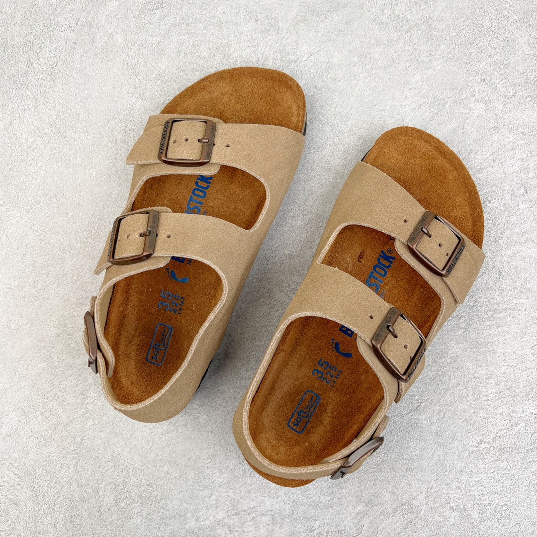 图片[3]-零售💰240 ＃DC Birkenstock Arizona 系列勃肯皮革绒面双扣时尚凉拖鞋 牛皮绒面革质地柔软 搭配可调节鞋扣提升穿着舒适度 人体工学设计分散脚部压力 保护脚踝 软木乳胶鞋床具有一定的收缩性 长时间穿着后能贴合脚型 EVA鞋底回弹性和抗张性力高 具有良好的防震、缓冲性  四季皆宜 柔软的鞋床采用额外的泡沫缓冲层 提供额外的舒适感和全天支撑 全网独家首发 源于德国的严谨工艺  牛巴戎面 中层松木 EVA 三层组合大底 优质牛皮面料五金扣 出口订单 尺码：35-44 编码：by2936040-运动鞋