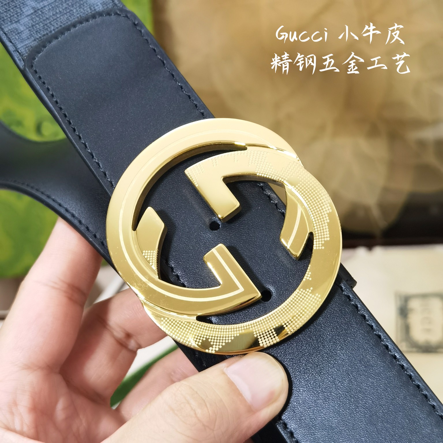 Gucci皮带经典的G字金属扣精致含蓄相当耐看
