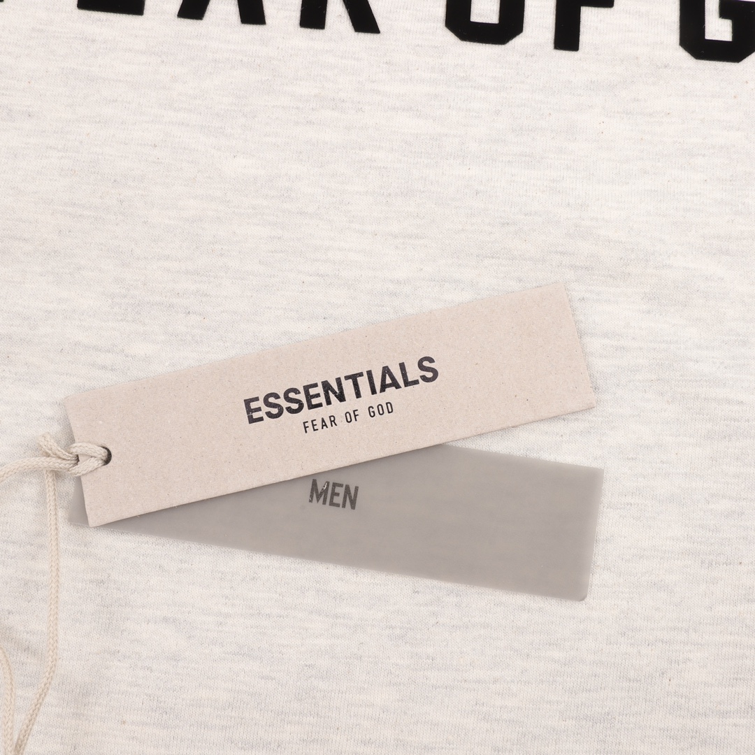 160 FEAR OF GOD FOG ESSENTIALS复线23SS最新款硅胶植绒字母印花短袖