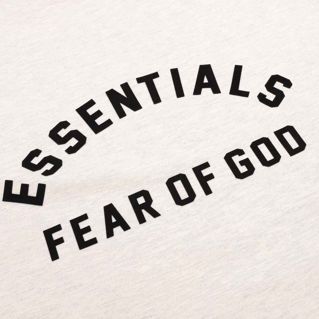 160 FEAR OF GOD FOG ESSENTIALS复线23SS最新款硅胶植绒字母印花短袖