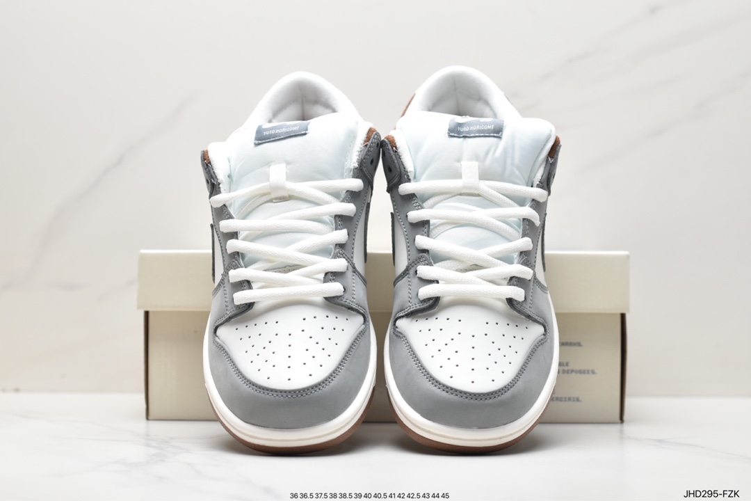 Yuto Horigome x Nike SB Dunk Low joint model ”grey and white feather SB low-top casual sports skateboard shoes FQ1180-001