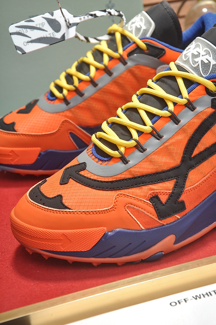 Off-White Men's Orange Leather & Mesh Running Shoes Sneakers Size 38-44 9 i1684863005 4428 7
