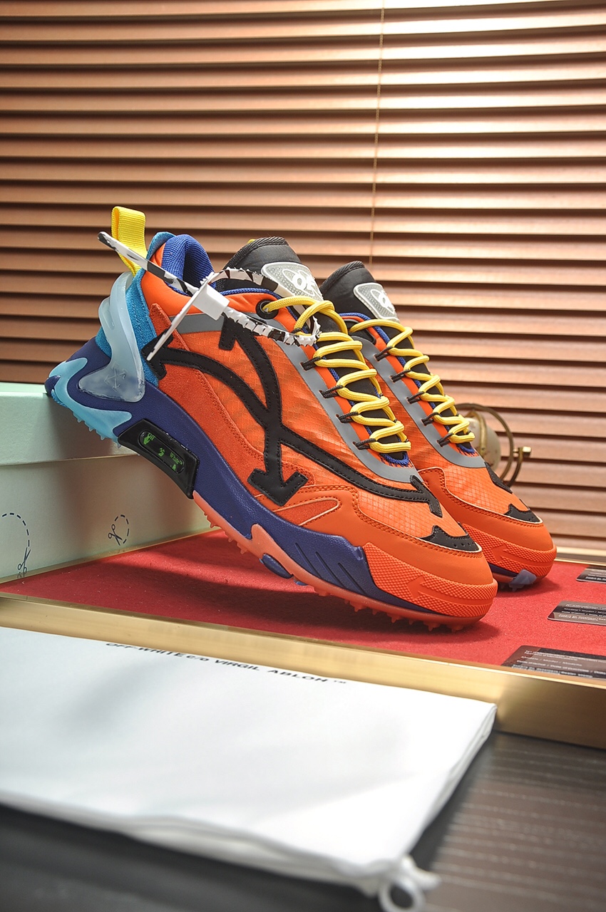Off-White Men's Orange Leather & Mesh Running Shoes Sneakers Size 38-44 4 i1684863005 4873 2