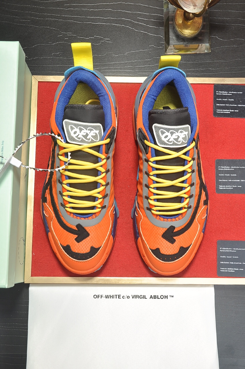 Off-White Men's Orange Leather & Mesh Running Shoes Sneakers Size 38-44 3 i1684863005 7471 1