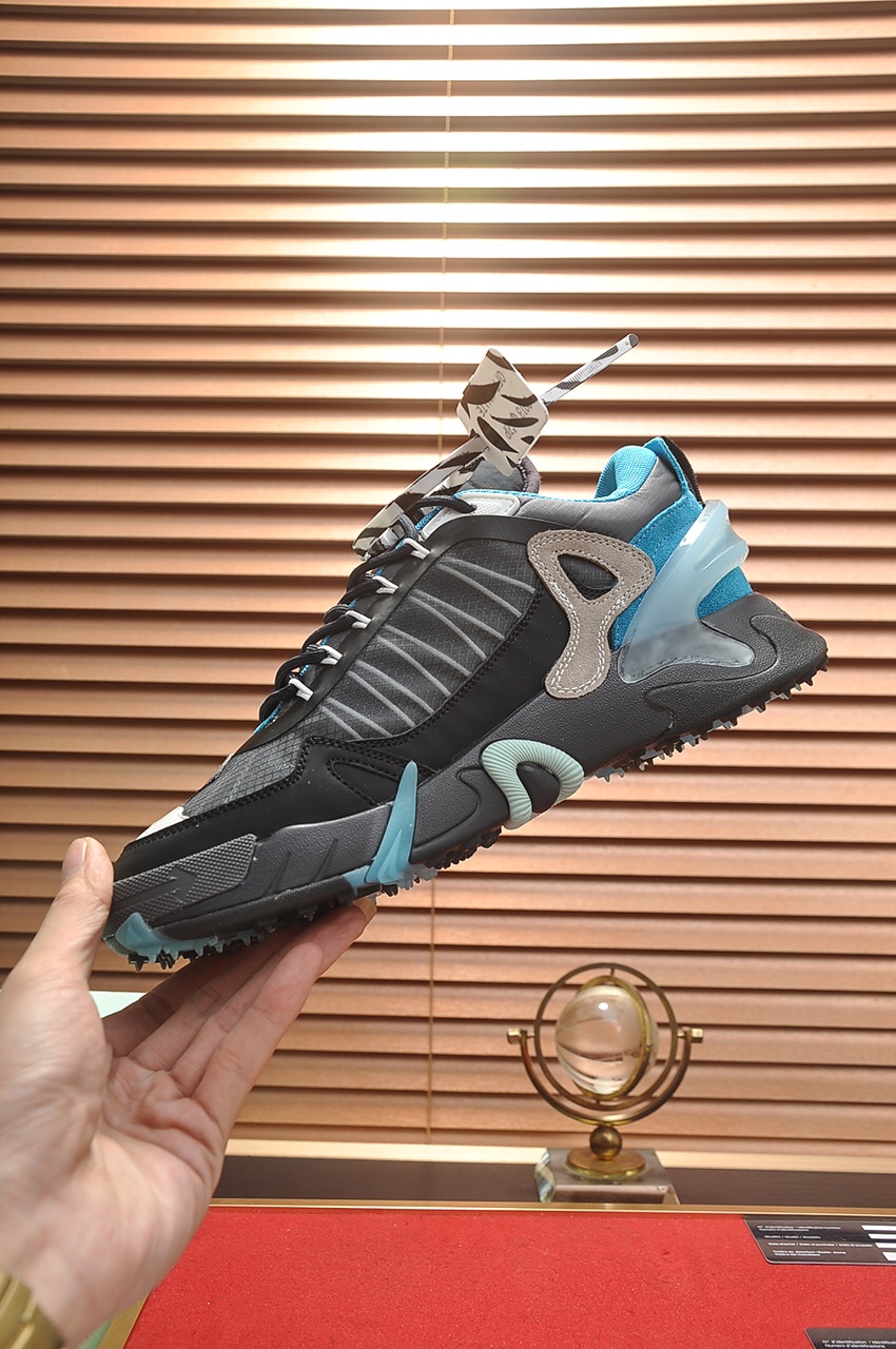 Off-White Men's Black and Blue Leather Sneakers, Size 38-44 7 i1684863026 2578 5