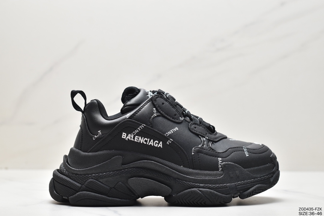 老爹鞋, 巴黎世家, Balenciaga Triple S Allover LogoSneaker, Balenciaga, 512176 W0901 1000
