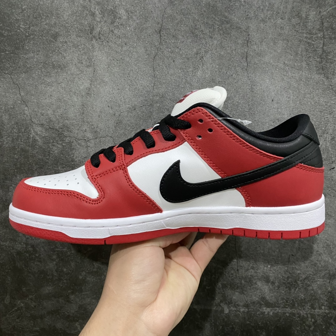 [Top Pure Original] Nike SB Dunk Low Chicago Black White Red BQ6817-600