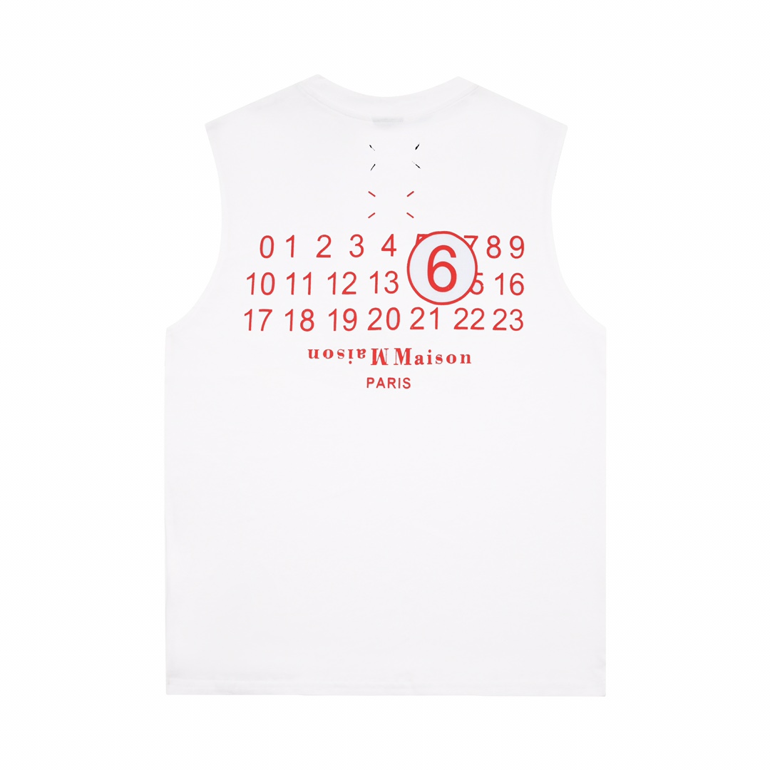 Maison Margiela PARIS 2023 系列 无袖 背心 印花圆领宽松OS短袖T恤