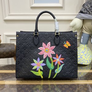 Louis Vuitton LV Onthego Bags Handbags Black Cowhide M46416