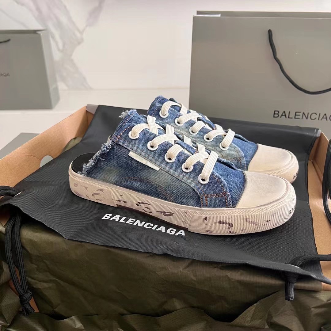 Balenciaga AAAA Skateboard Shoes Canvas Shoes Casual Shoes Half Slippers Black Pink Red White Unisex Canvas Rubber Spring/Summer Collection Vintage Low Tops
