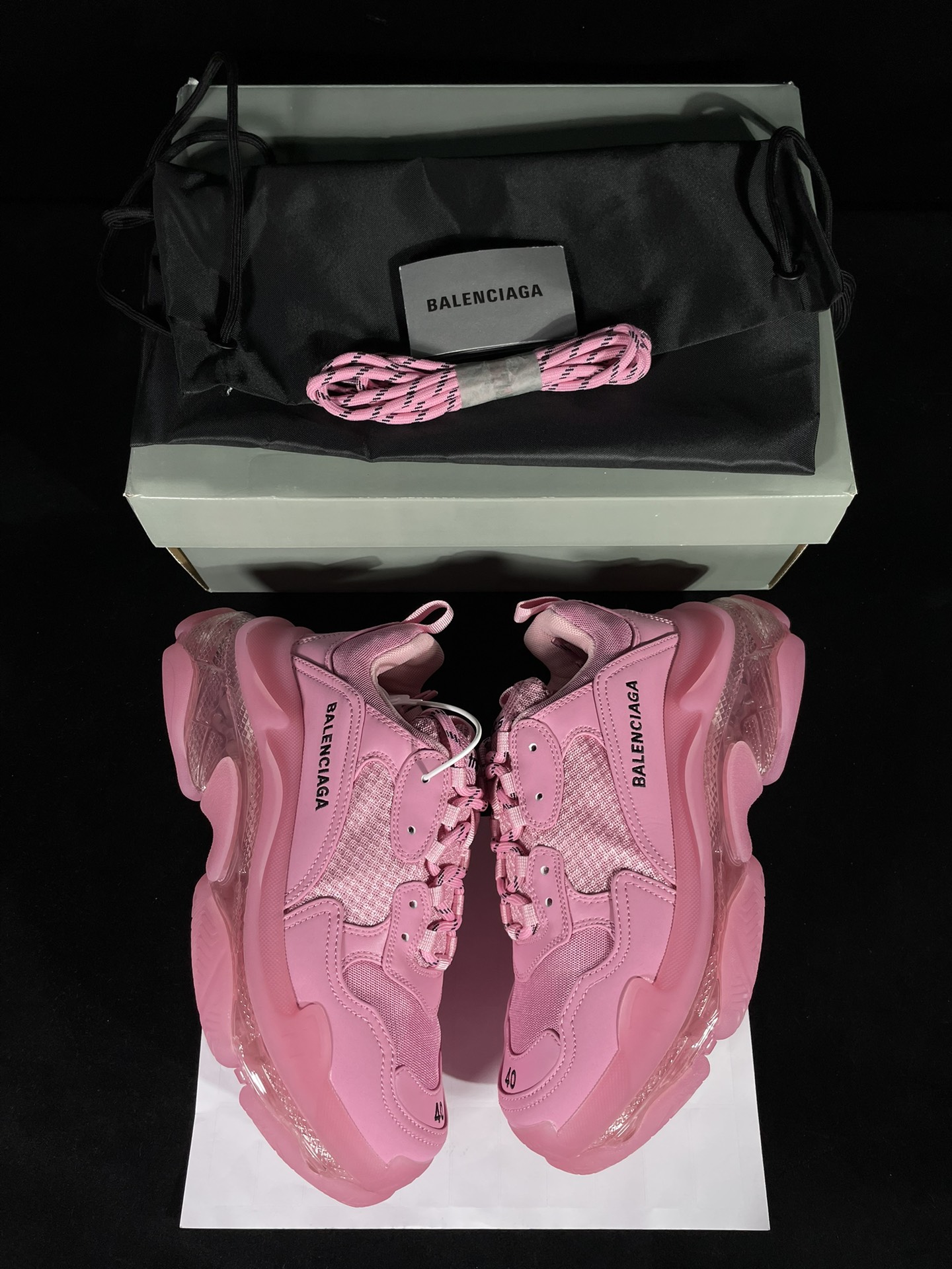 巴黎世家 工厂优势放货，欢迎合作‼️巴黎2代气垫 粉红折边该有的材料配置、做工工艺和配套配件全部拉满！货