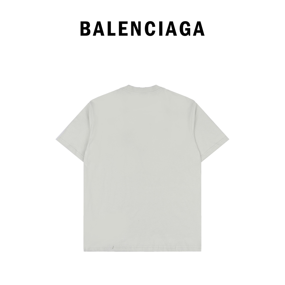 180 Balenciaga/巴黎世家 剪刀发泡印花短袖