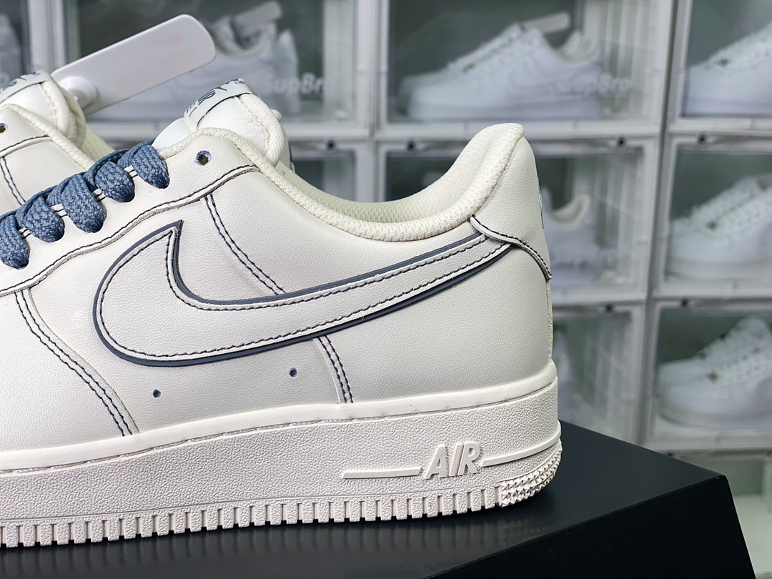 Air Force 1'07 Low ”Beige White/Light Blue Reflective” Air Force 1 sneakers ”Leather beige gray blue 3M reflective” TB5636-122