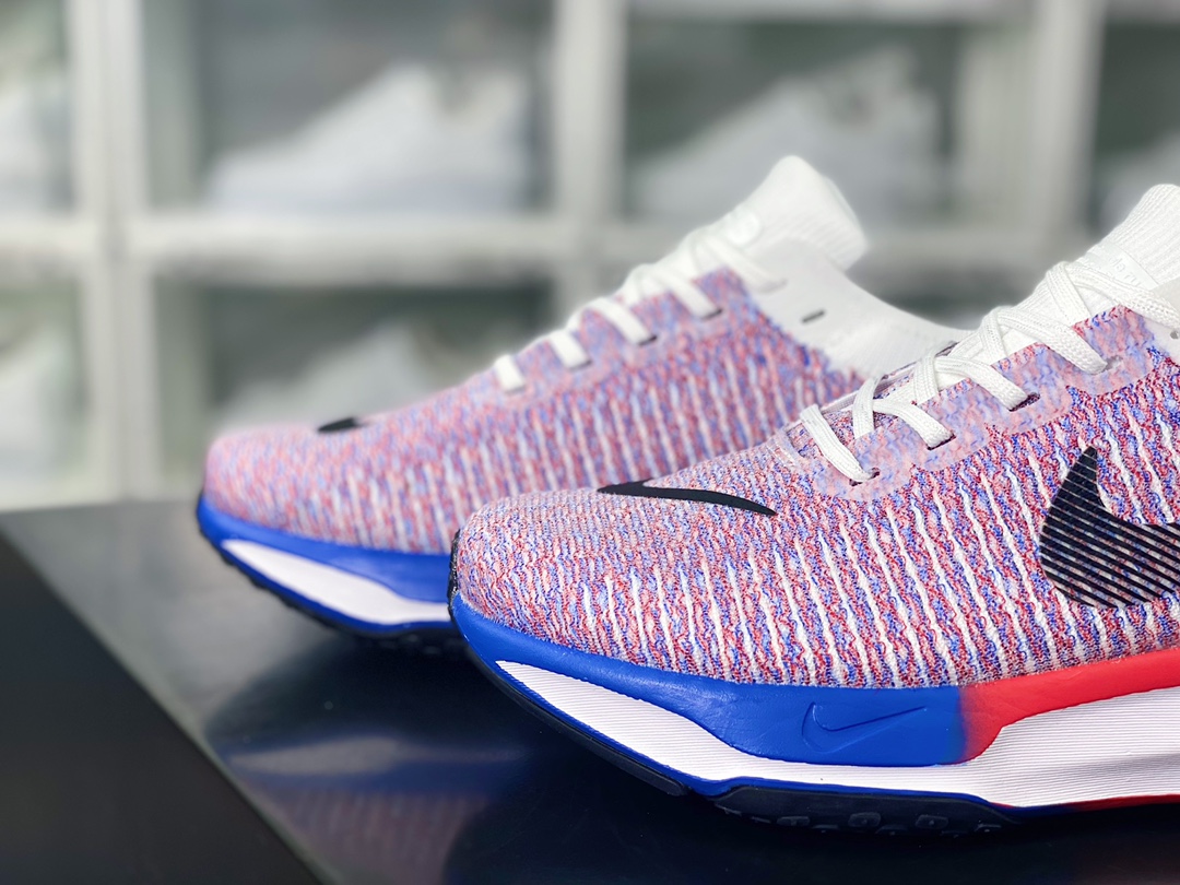 ZoomX Invincible Run Flyknit 3”White/Black/Blue/Red” Invincible 3rd generation jogging shoes ”knitted black and white red sapphire blue gradient” FJ3889-100