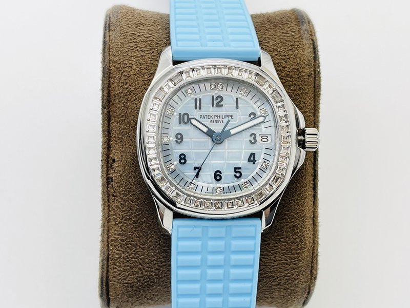Fake Cheap best online Patek Philippe Aquanaut Watch Blue Engraving Women Rubber Fashion Sweatpants 9015 Movement Strap