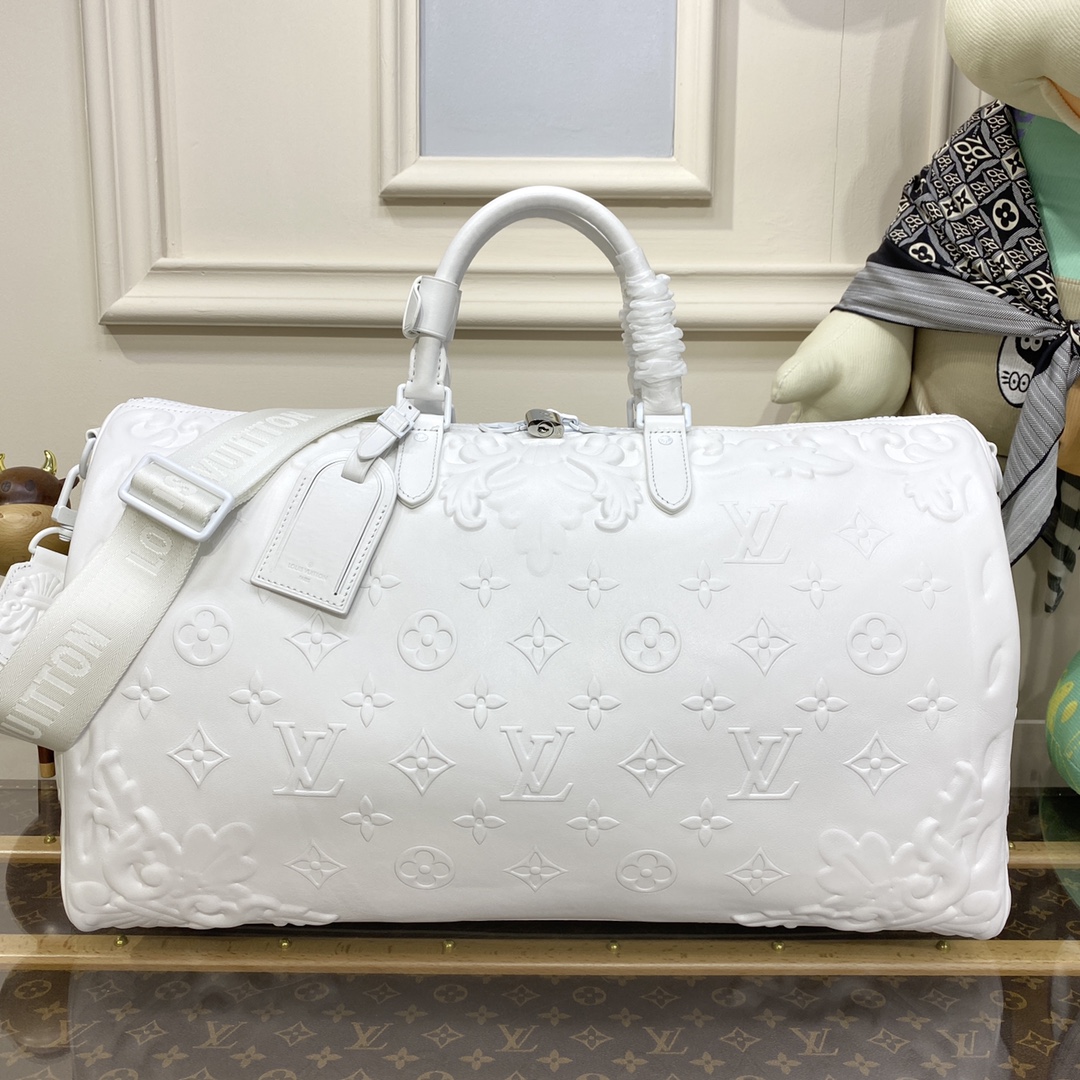 Louis Vuitton LV Keepall AAA+
 Travel Bags Grey White Cowhide M21845
