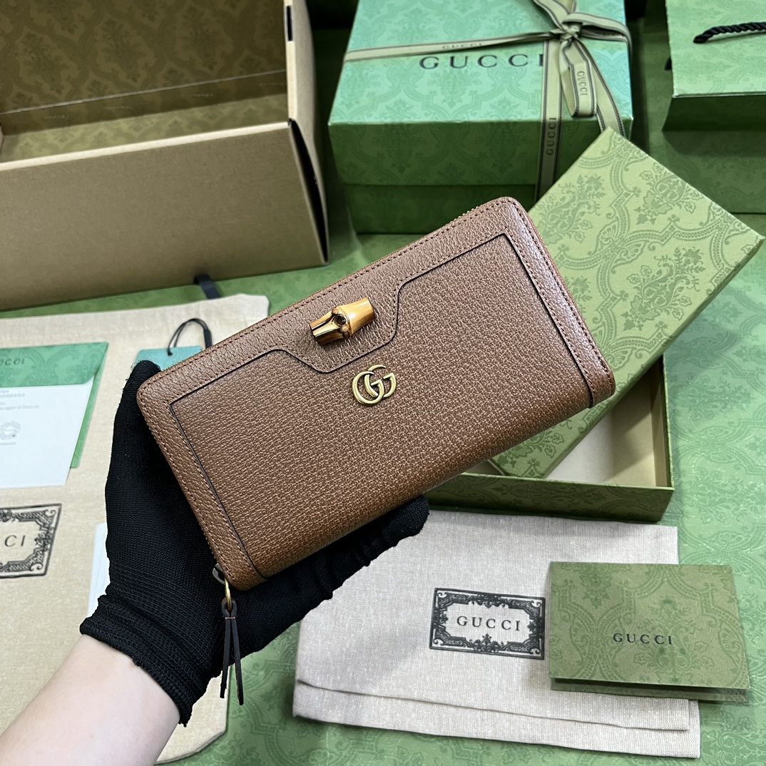 Gucci Diana Portefeuille Bruin